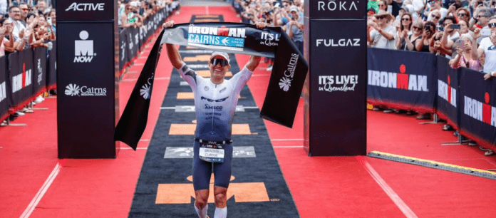 Historic four-peat on the enjoying playing cards for defending champion Braden Currie at Ironman Cairns